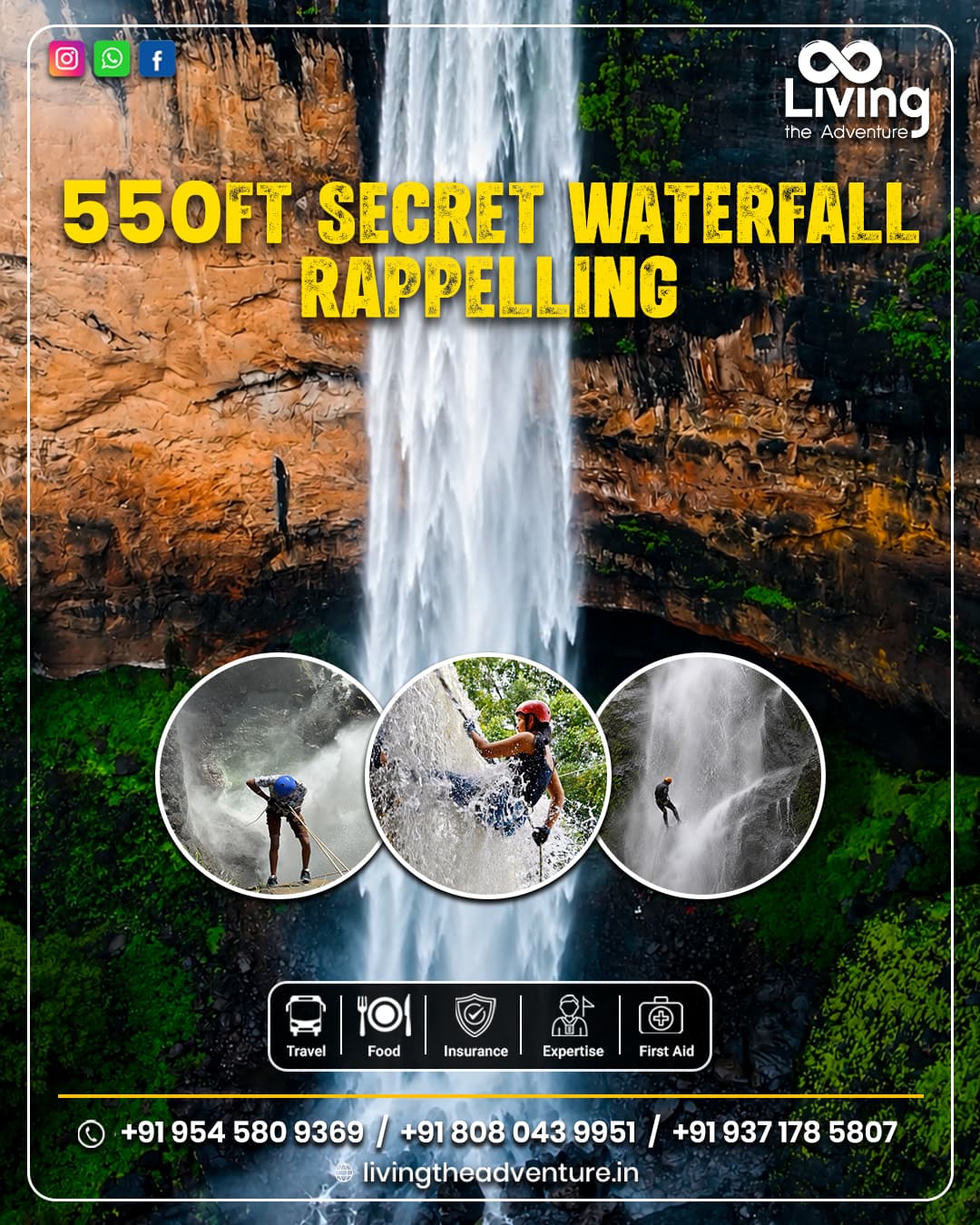 550Ft Secret Waterfall Rappelling